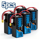 DXF SEMI-SOLID 12S 44.4V 33000mAh 5C Soft Case LiPo Battery with 8AWG Wire for Toy Cars, Boats, UAVs & Drones (1-6 Pack)