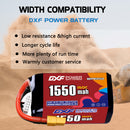 DXF 1550mAh 5S 150C 18.5V Lipo Battery Pack for FPV LiPo Battery