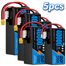 DXF SEMI-SOLID 6S 22.2V 40000mAh 10C Soft Case LiPo Battery with 8AWG Wire for Toy Cars, Boats, UAVs & Drones (1-6 Pack)
