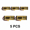 DXF 4S 14.8V 7000mAh 100C Hardcase LiPo Battery with 10AWG XT90 for 1/8 1/10 RC Cars, Trucks, Buggies (1/2 Pack Available)