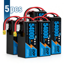 DXF 6S 22.2V 54000mAh 5C Soft Case LiPo Battery with 8AWG Wire for Toy Cars, Boats, UAVs & Drones (1-6 Pack)