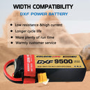 DXF LiPo Battery 5S 18.5V 9500mAh 150C Graphene Softcase with EC5 / T / TRX / XT60 / XT90 / XT150 / Q8s Plug for RC 1/8 1/10 Buggy Truck Car Off-Road Drone