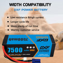 (CA)DXF Lipo Battery 4S 14.8V 7500mAh 100C/200C HardCase Lipo Battery for RC HPI HSP 1/8 1/10 Buggy RC Car Truck