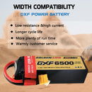 DXF Lipo Battery 4S 14.8V 6500mAh 150C Graphene Softcase with EC5 / T / TRX / XT60 / XT90 / XT150 / Q8s Plug for RC 1/8 1/10 Buggy Truck Car Off-Road Drone