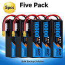 DXF 6S 22.8V 10000mAh 100C Soft Case LiHV Battery with 8AWG Wire for Toy Cars, Boats, UAVs & Drones (1-6 Pack)