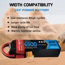 DXF Lipo Battery 3S 11.1V 6500mAh 80C Graphene Softcase with EC5 / T / TRX / XT60 / XT90 / XT150 / Q8s Plug for RC 1/8 1/10 Buggy Truck Car Off-Road Drone