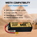DXF LiPo Battery 4S 14.8V 8400mAh 140C Graphene Softcase with EC5 / T / TRX / XT60 / XT90 / XT150 / Q8s Plug for RC 1/8 1/10 Buggy Truck Car Off-Road Drone