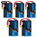 DXF 6S 23.1V 50000mAh 15C Soft Case LiPo Battery with 8AWG Wire for Toy Cars, Boats, UAVs & Drones (1-6 Pack)