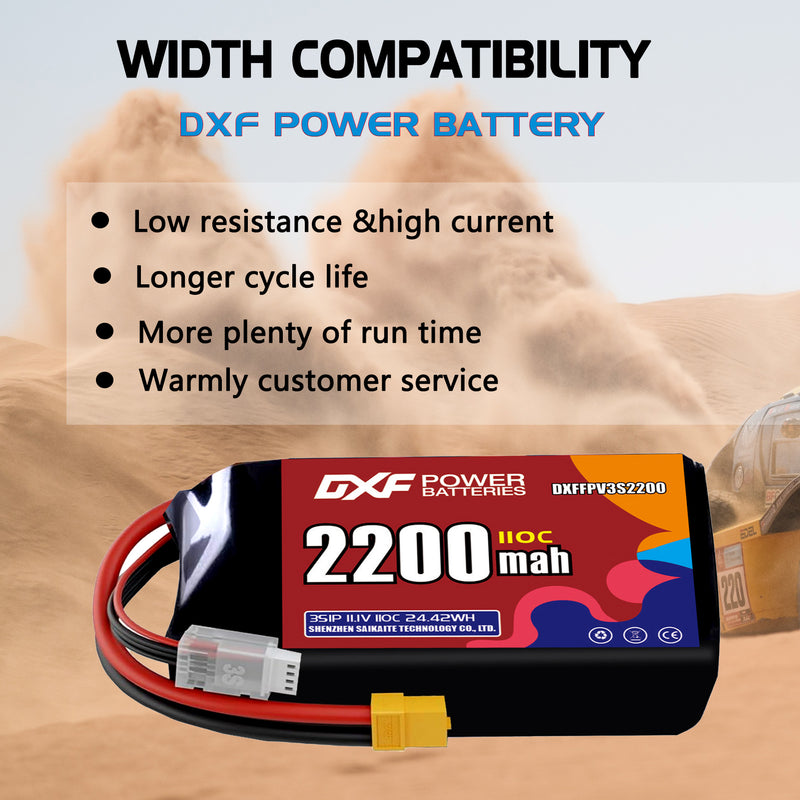 DXF 2200mAh 3S 110C 11.1V Lipo Battery Pack for FPV LiPo Battery