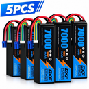 DXF 6S 22.2V 7000mAh 100C Softcase LiPo Battery with EC5 & 10AWG Wire for 1/8 RC Cars (1-6 Pack)