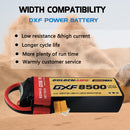 (CN)DXF 3S Lipo Battery 11.1V 150C 8500mAh Soft Case Battery with EC5 XT90 Connector for Car Truck Tank RC Buggy Truggy Racing Hobby