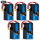 DXF SEMI-SOLID 12S 46.2V 50000mAh 15C Soft Case LiPo Battery with 8AWG Wire for Toy Cars, Boats, UAVs & Drones (1-6 Pack)