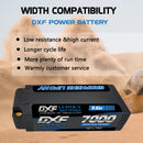 DXF LiPo Battery 2S2P HV 7.6V 7000mAh 150C Graphene Gray with 5mm Bullet / EC5 / T / TRX / XT60 / XT90 / XT150 / Q8s Plug for RC 1/10 1/8 1/5 Scale Car Racing