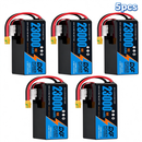 DXF SEMI-SOLID 14S 53.9V 23000mAh 15C Soft Case LiPo Battery with 8AWG Wire for Toy Cars, Boats, UAVs & Drones (1-6 Pack)