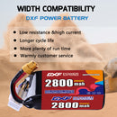 DXF 2800mAh 6S 100C 22.2V Lipo Battery Pack for FPV LiPo Battery