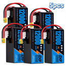 DXF SEMI-SOLID 12S 44.4V 12000mAh 15C Soft Case LiPo Battery with 8AWG Wire for Toy Cars, Boats, UAVs & Drones (1-6 Pack)