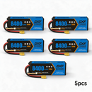 DXF BLUE Series 3S 11.1V 8400mAh 120C Graphene Hardcase LiPo Battery with 10AWG XT90 Plug for RC Car Truck (1-6 Pack)