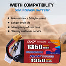 DXF 1350mAh 6S 100C 22.2V Lipo Battery Pack for FPV LiPo Battery