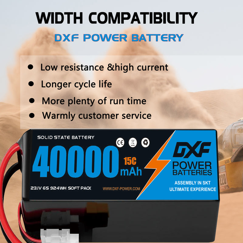 (CN)DXF 6S Lipo Battery 23.1V 15C 40000mAh Soft Case Battery  for Drone UAV FPV Car Truck Tank RC Buggy Truggy Racing Hobby
