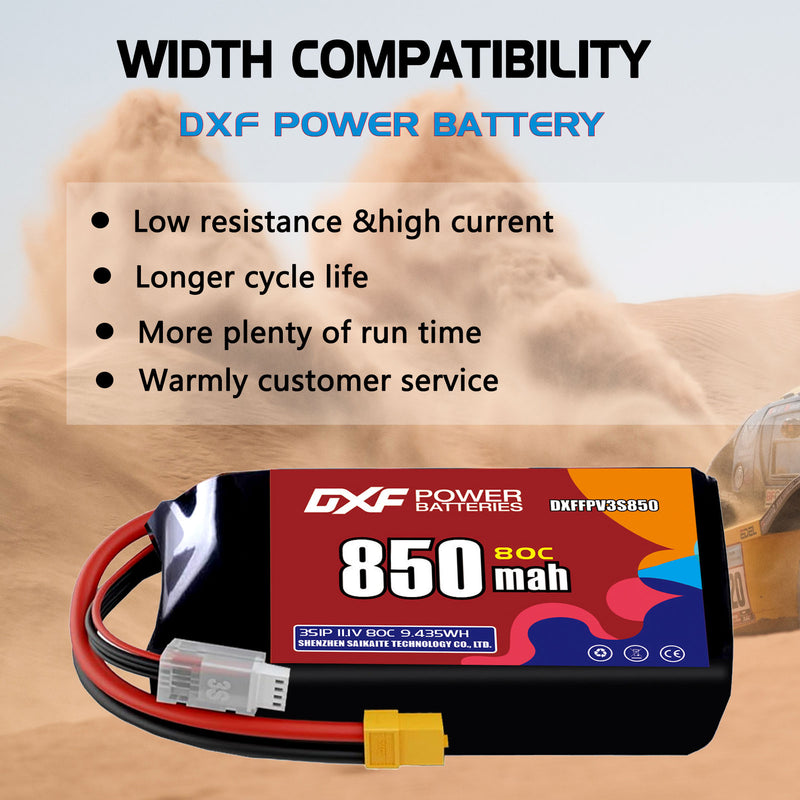 DXF 550mAh 3S 90C 11.1V Lipo Battery Pack for FPV LiPo Battery