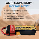 DXF Lipo Battery 2S 7.4V 5200mAh 100C Graphene Softcase with EC5 / T / TRX / XT60 / XT90 / XT150 / Q8s Plug for RC 1/8 1/10 Buggy Truck Car Off-Road Drone