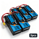 DXF 6S 22.2V 25000mAh 10C Soft Case LiPo Battery with 8AWG Wire for Toy Cars, Boats, UAVs & Drones (1-6 Pack)