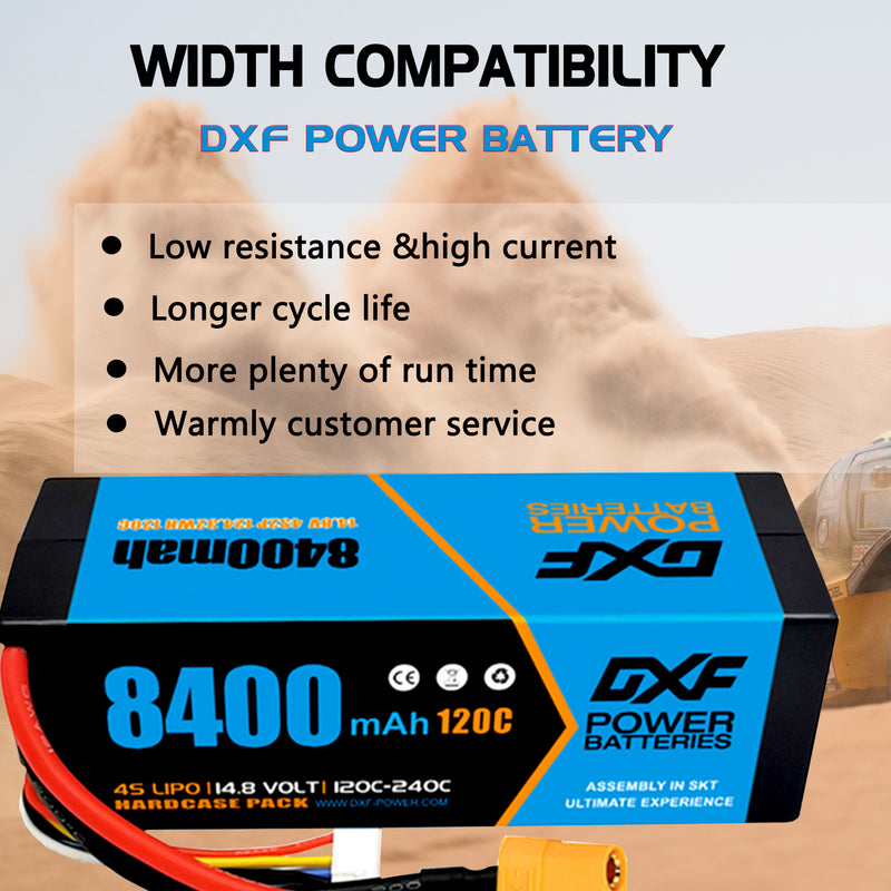 (PL)DXF Lipo Battery 4S 14.8V 8400mAh 120C/240C HardCase Lipo Battery for RC HPI HSP 1/8 1/10 Buggy RC Car Truck