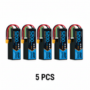 DXF 6S 22.2V 5200mAh 80C Softcase LiPo Battery with XT60 & 10AWG Wire for 1/8 RC Cars (1-6 Pack)