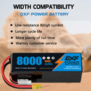 DXF LiPo Battery 6S2P 22.2V 8000mAh 100C Graphene Softcase Blue with EC5 / T / TRX / XT60 / XT90 / XT150 / Q8s Plug for RC 1/8 1/10 Buggy Truck Car Off-Road Drone