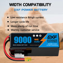DXF LiPo Battery 6S 22.2V 9000mAh 100C Graphene Softcase Blue with EC5 / T / TRX / XT60 / XT90 / XT150 / Q8s Plug for RC 1/8 1/10 Buggy Truck Car Off-Road Drone