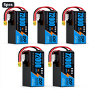 DXF SEMI-SOLID 12S 46.2V 72000mAh 15C Soft Case LiPo Battery with 8AWG Wire for Toy Cars, Boats, UAVs & Drones (1-6 Pack)