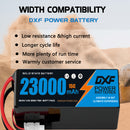 DXF SEMI-SOLID 14S 53.9V 23000mAh 15C Soft Case LiPo Battery with 8AWG Wire for Toy Cars, Boats, UAVs & Drones (1-6 Pack)