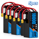 DXF 6S 23.1V 18000mAh 15C Soft Case LiPo Battery with 8AWG Wire for Toy Cars, Boats, UAVs & Drones (1-6 Pack)