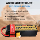 DXF LiPo Battery 6S 22.2V 8500mAh 150C Graphene Softcase with EC5 / T / TRX / XT60 / XT90 / XT150 / Q8s Plug for RC 1/8 1/10 Buggy Truck Car Off-Road Drone
