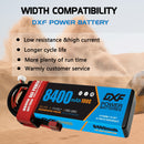 (PL)DXF Lipo Battery 2S 7.4V 8400mAh 100C/200C Hardcase Battery Graphene Battery for Rc Truck Drone 1/10 1/8 Scale Traxxas Slash 4x4 RC Car Buggy truggy