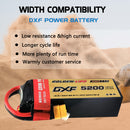 DXF Lipo Battery 4S 14.8V 5200mAh 150C Graphene Softcase with EC5 / T / TRX / XT60 / XT90 / XT150 / Q8s Plug for RC 1/8 1/10 Buggy Truck Car Off-Road Drone