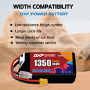 DXF 1350mAh 3S 140C 11.1V Lipo Battery Pack for FPV LiPo Battery