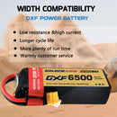 DXF Lipo Battery 5S 18.5V 6500mAh 100C Graphene Softcase with EC5 / T / TRX / XT60 / XT90 / XT150 / Q8s Plug for RC 1/8 1/10 Buggy Truck Car Off-Road Drone