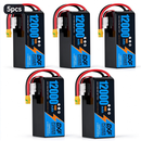 DXF 6S 22.2V 12000mAh 100C Soft Case LiPo Battery with 8AWG Wire for Toy Cars, Boats, UAVs & Drones (1-6 Pack)