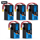 DXF 6S 23.1V 72000mAh 15C Soft Case LiPo Battery with 8AWG Wire for Toy Cars, Boats, UAVs & Drones (1-6 Pack)