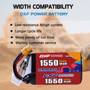 DXF 1550mAh 6S 100C 22.2V Lipo Battery Pack for FPV LiPo Battery