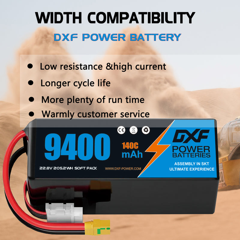 (CN)DXF 6S Lipo Battery 22.8V 100C 9400mAh Soft Case Battery  for Drone UAV FPV Car Truck Tank RC Buggy Truggy Racing Hobby