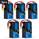 DXF SEMI-SOLID 14S 53.9V 34000mAh 15C Soft Case LiPo Battery with 8AWG Wire for Toy Cars, Boats, UAVs & Drones (1-6 Pack)