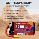 DXF 2200mAh 5S 110C 18.5V Lipo Battery Pack for FPV LiPo Battery