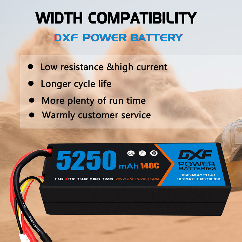 (PL)DXF 3S 5250 mAh 11.1V 140C Batteria Lipo ad Alta Capacità Hardcase con Deans/T Spina per 1:8 Scala RC Auto, Multi-Rotore RC Aeroplano, RC Elicottero, RC Barca