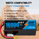 DXF LiPo Battery 6S 22.2V 16000mAh 100C Graphene Softcase Blue with EC5 / T / TRX / XT60 / XT90 / XT150 / Q8s Plug for RC 1/8 1/10 Buggy Truck Car Off-Road Drone