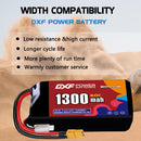 DXF LiPo Battery 2S HV 7.6V 1300mAh 60C with PH2.0 / JST / XT30 / SM / XT60 / EC5 / XT90 for FPV Drone Whoop Micro Racing