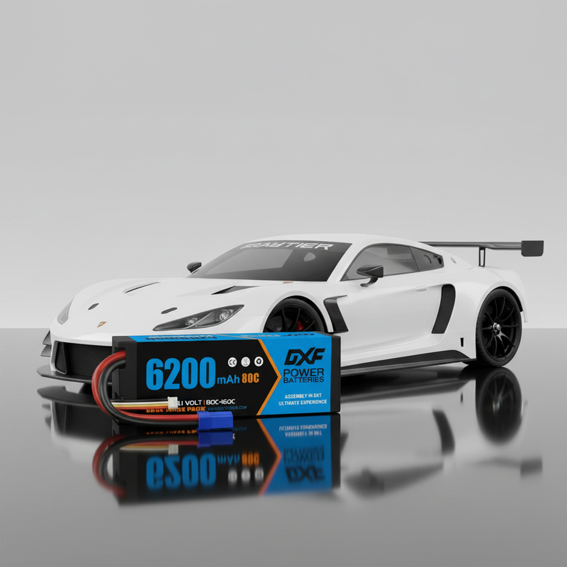 DXF 3S LiPo Battery 11.1V 6200mAh 80C Hardcase with EC5- Premium Power for RC Cars & Drones