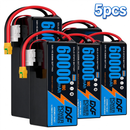 DXF SEMI-SOLID 14S 51.8V 60000mAh 10C Soft Case LiPo Battery with 8AWG Wire for Toy Cars, Boats, UAVs & Drones (1-6 Pack)