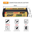 DXF LiPo Battery 2S HV 7.6V 7000mAh 150C Graphene NGP Plus Gold Version with 5mm Bullet / EC5 / T / TRX / XT60 / XT90 / XT150 / Q8s Plug for RC 1/10 1/8 Scale Car Racing